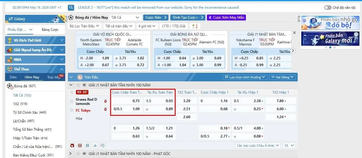 các trận cầu cá cược thể thao đặc sắc