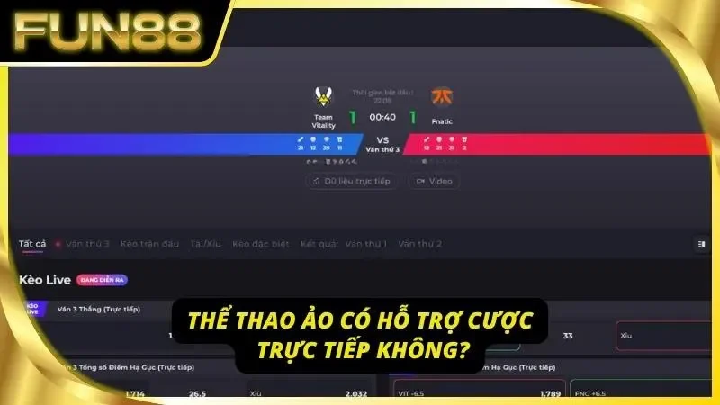 Đặt cược Live ở thể thao ảo tại nhà cái